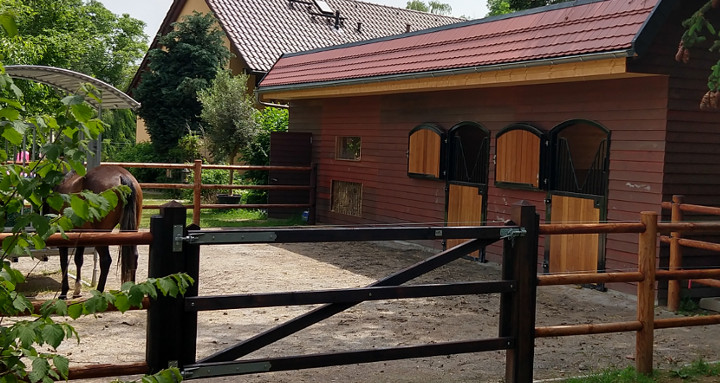 Pferdestall in Leichtbauweise - Ansicht von hinten