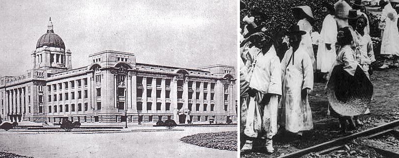 Sitz des Generalgouverneurs in Seoul (Keijō) - Eröffnungsfeier der Gyeongbu-Eisenbahnstrecke