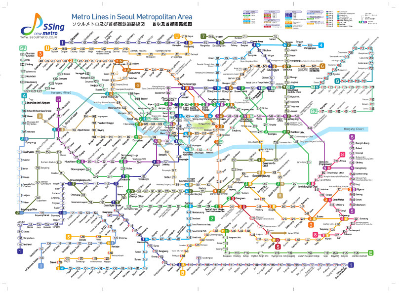 Seoul - Linienplan der U-Bahn